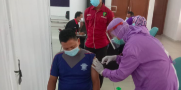 Sukseskan Program Vaksinasi Nasional Anggota Polresta Tangerang Di Vaksin Serentak