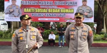 Dukung Kesejahteraan Warga, Polres Tanah Laut Laksanakan Program Bedah Rumah