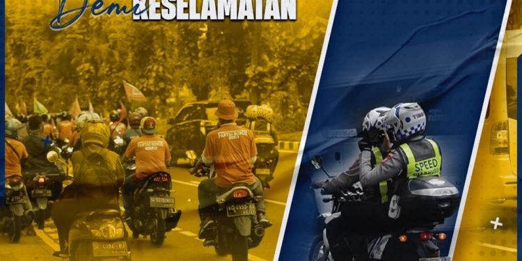 Membentuk Perilaku Tertib Berlalu Lintas, Sat Lantas Surabaya Tetap Tindak Peserta Unras Pelanggar Aturan