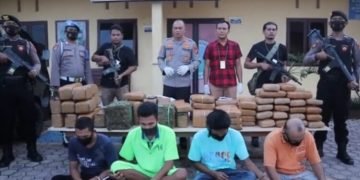 Sat Narkoba Polres Aceh Timur Ungkap 145 Kilogram Ganja dan 4 Orang Pelaku