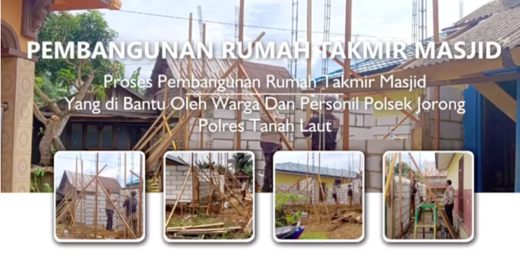 Program Polisi Penolong Masyarakat, Polres Tanah Laut Gelar Baksos Bedah Rumah Takmir Masjid