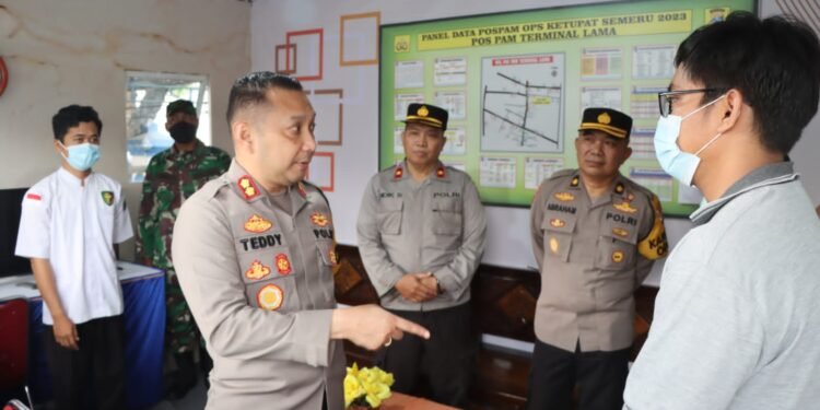 Ops Ketupat Semeru 2023, Kapolres Kediri Kota Cek Pospam dan Posyan di Kota Kediri.