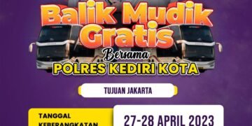 Mudik Nyaman Berkesan Polres Kediri Kota Siapkan Bus Untuk Balik Mudik Gratis ke Jakarta