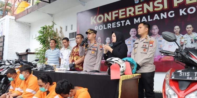 Hebat Dan Tegas Polresta Malang Kota Berhasil Sikat Sindikat Pelaku Curanmor Beserta Barang Bukti