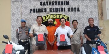 Gerak Cepat Polres Kediri Kota Berhasil Amankan Tersangka Curanmor di 2 TKP