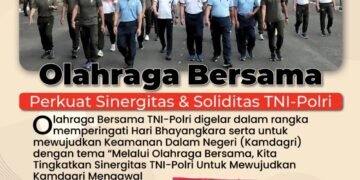 Polresta Kota Malang Perkuat Sinergitas TNI-POLRI Dengan Olahraga Bersama
