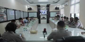 Kapolres Kediri Kota Ikuti Anev Program Quick Wins Presisi Triwulan II 2023 Secara Daring