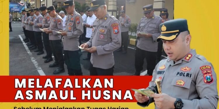Apel Pagi Jam Pimpinan, Kapolres Kediri Kota Ajak Anggotanya Lafalkan Asmaul Husna