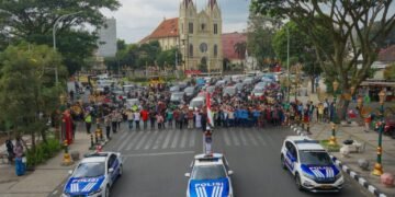 Pupuk Jiwa Nasionalisme, Polresta Malang Kota Mengajak Pengendara Peringati Detik – detik Proklamasi Kemerdekaan RI