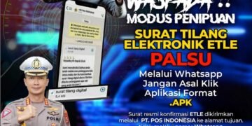 Waspada modus penipuan! Surat tilang elektronik ETLE palsu melalui whatsapp Dan APK