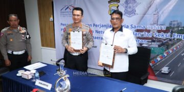 Kerjasama BUJT dan Ditlantas Polda Sulsel wujudkan Kamseltibcar Lantas di Jalan Tol