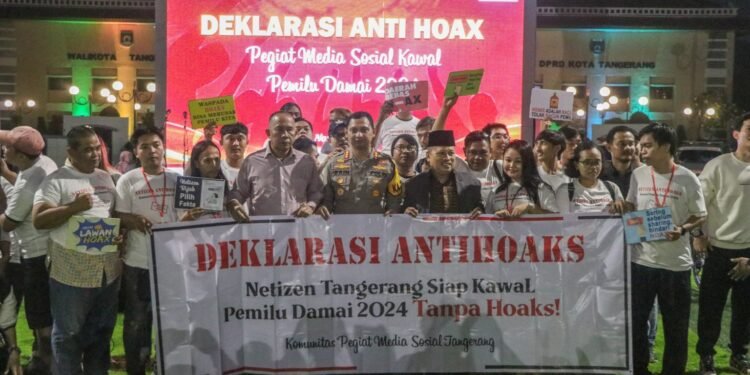Polres Metro Tangerang Kota Gelar Deklarasi Anti Hoax Pegiat Media Sosial Kawal Pemilu Damai 2024