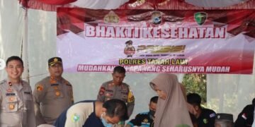 Peduli Terhadap Warga, Polres Tanah Laut Rutin Gelar Bakti Kesehatan