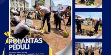 Tindak Lanjuti Arahan Kapolri, Dirlantas Polda Sulsel Laksanakan Program Penanaman 10 juta Pohon