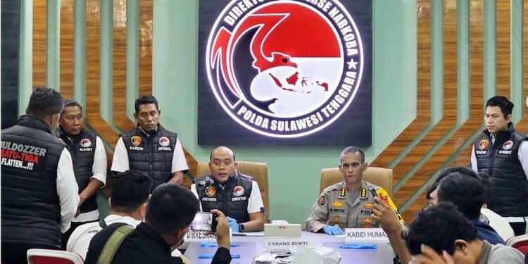 Komitmen Berantas Peredaran Gelap Narkoba, Polda Sultra Menggelar Press Release