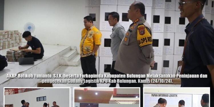 Kapolresta Bulungan dan Forkompinda Tinjau Gudang Logistik KPU Bulungan Jelang Pemilihan Bupati 2024