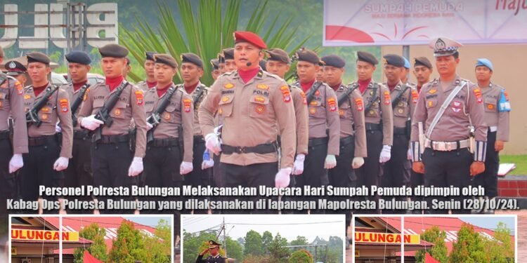 Polresta Bulungan Gelar Upacara Peringatan Hari Sumpah Pemuda ke-96, Tegaskan Semangat Persatuan dan Kemajuan Bangsa