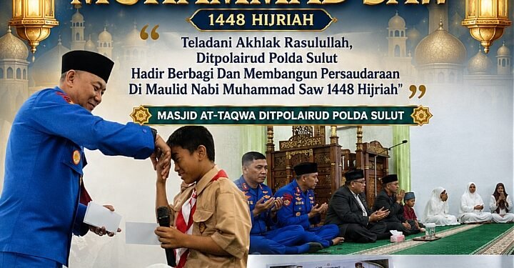 Ditpolairud Polda Sulut Peringati Maulid Nabi Muhammad SAW Bersama Masyarakat Bitung